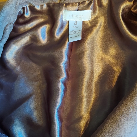 Chico's Kinsley vegan suede jacket tan brownish stylish design xxl sz4 - Picture 6 of 7